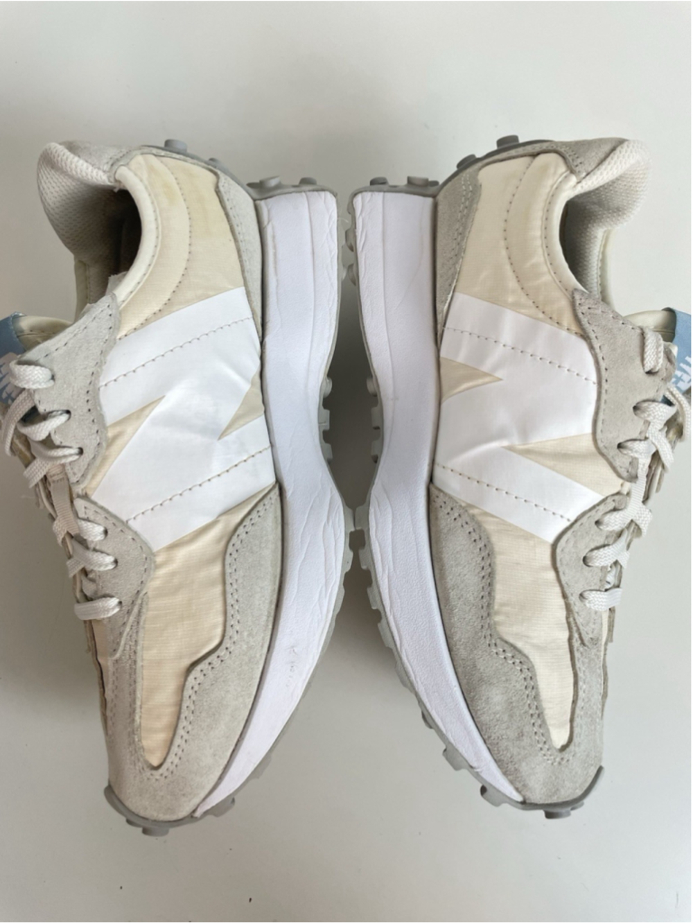 New Balance 327 Womens Size 5.5 Cream Athletic Running Walking Shoes Sneakers - Picture 7 of 10